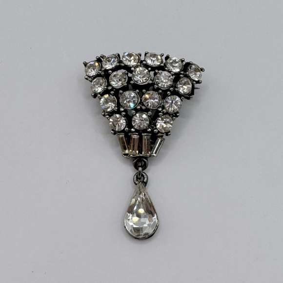 VINTAGE Crystal Dangle Brooch - Picture 4 of 10